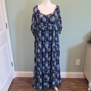 ARULA Blue Floral Maxi Dress